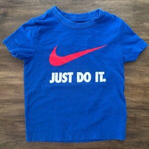 Nike Kids Royal Blue Tee with Red Swoosh